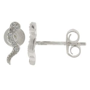 Aretes Viboritas Pavé, Plata.925 Rodizada